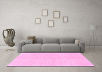 Machine Washable Solid Pink Modern Rug, wshabs1593pnk