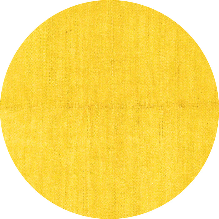 Round Solid Yellow Modern Rug, abs1593yw