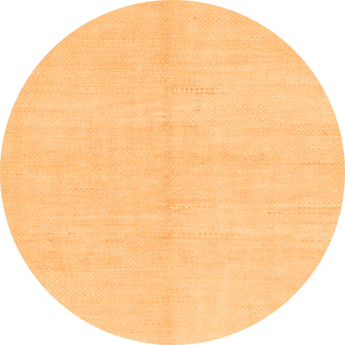 Round Machine Washable Solid Orange Modern Area Rugs, wshabs1593org