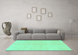 Machine Washable Solid Turquoise Modern Area Rugs in a Living Room,, wshabs1593turq