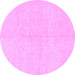 Round Solid Purple Modern Rug, abs1593pur