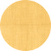 Round Machine Washable Solid Brown Modern Rug, wshabs1593brn