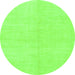 Round Solid Green Modern Rug, abs1593grn