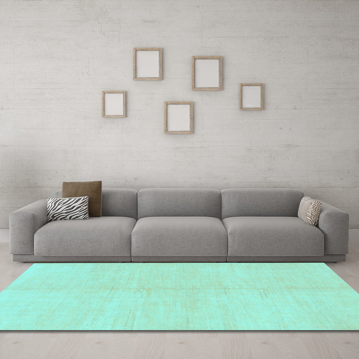 Machine Washable Solid Light Blue Modern Rug in a Living Room, wshabs1593lblu