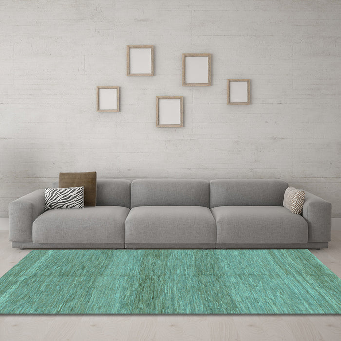 Machine Washable Abstract Light Blue Modern Rug in a Living Room, wshabs1594lblu