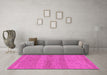 Machine Washable Abstract Pink Modern Rug in a Living Room, wshabs1594pnk