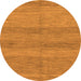 Round Machine Washable Abstract Orange Modern Area Rugs, wshabs1594org