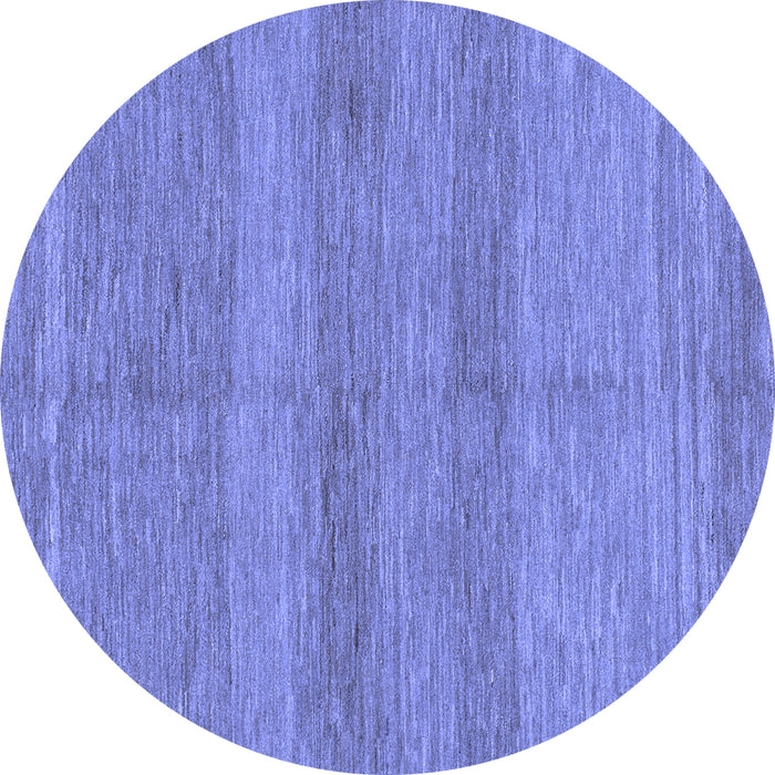 Round Abstract Blue Modern Rug, abs1594blu