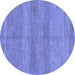 Round Abstract Blue Modern Rug, abs1594blu