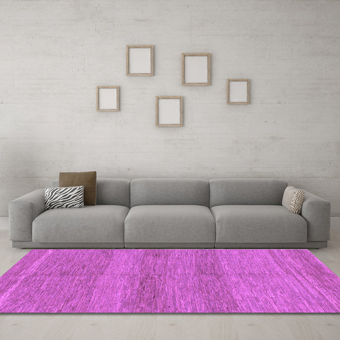 Machine Washable Abstract Purple Modern Area Rugs in a Living Room, wshabs1594pur