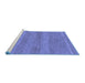 Sideview of Machine Washable Abstract Blue Modern Rug, wshabs1594blu