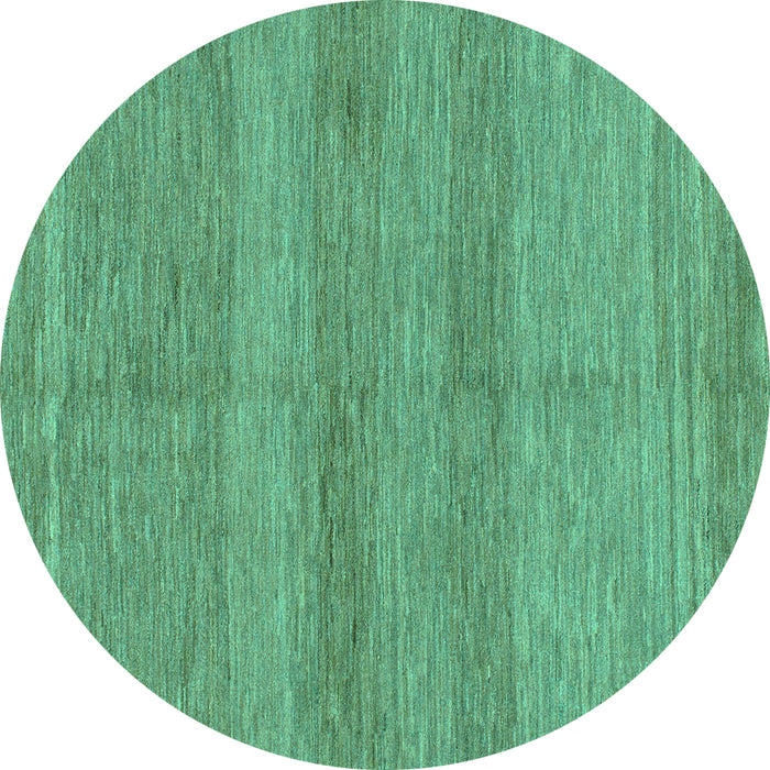 Round Machine Washable Abstract Turquoise Modern Area Rugs, wshabs1594turq