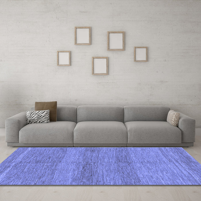 Machine Washable Abstract Blue Modern Rug in a Living Room, wshabs1594blu