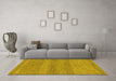 Machine Washable Abstract Yellow Modern Rug in a Living Room, wshabs1594yw