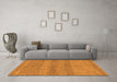 Machine Washable Abstract Orange Modern Area Rugs in a Living Room, wshabs1594org