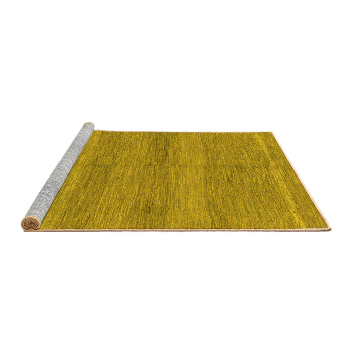Sideview of Machine Washable Abstract Yellow Modern Rug, wshabs1594yw