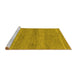 Sideview of Machine Washable Abstract Yellow Modern Rug, wshabs1594yw