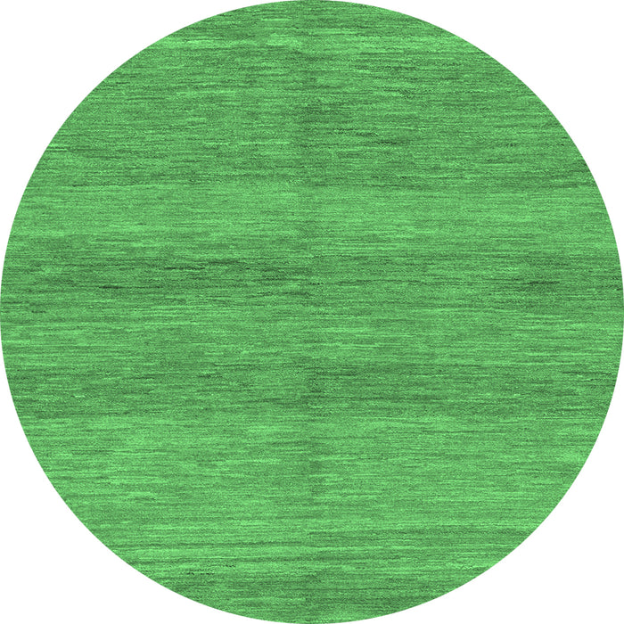 Round Abstract Emerald Green Modern Rug, abs1594emgrn