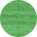 Round Abstract Emerald Green Modern Rug, abs1594emgrn