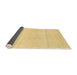 Sideview of Abstract Chrome Gold Yellow Solid Rug, abs1595