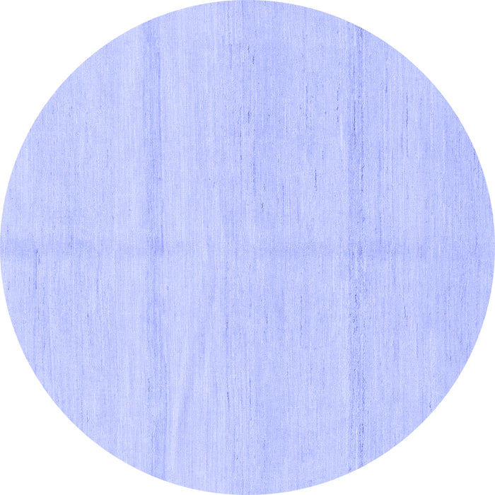 Round Machine Washable Solid Blue Modern Rug, wshabs1595blu