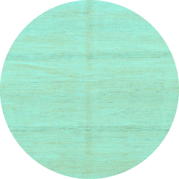 Round Machine Washable Solid Light Blue Modern Rug, wshabs1595lblu