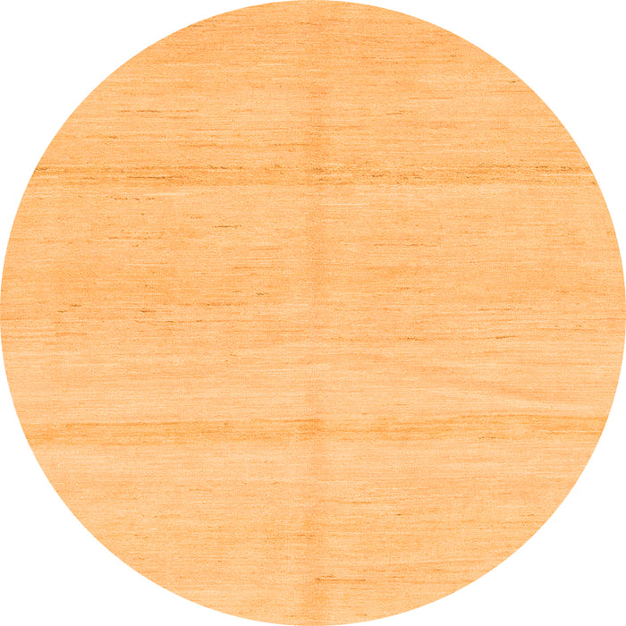Round Machine Washable Solid Orange Modern Area Rugs, wshabs1595org