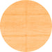 Round Machine Washable Solid Orange Modern Area Rugs, wshabs1595org