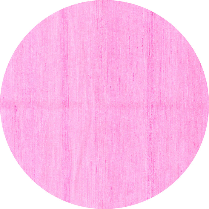 Round Solid Pink Modern Rug, abs1595pnk