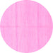 Round Solid Pink Modern Rug, abs1595pnk