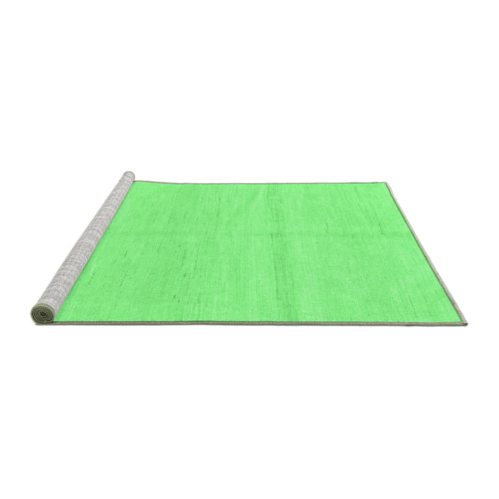 Sideview of Machine Washable Solid Emerald Green Modern Area Rugs, wshabs1595emgrn