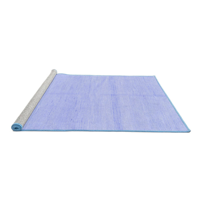 Sideview of Machine Washable Solid Blue Modern Rug, wshabs1595blu