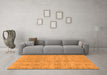 Machine Washable Solid Orange Modern Area Rugs in a Living Room, wshabs1596org