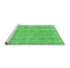 Sideview of Machine Washable Solid Emerald Green Modern Area Rugs, wshabs1596emgrn