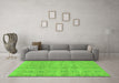 Machine Washable Solid Green Modern Area Rugs in a Living Room,, wshabs1596grn