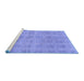 Sideview of Machine Washable Solid Blue Modern Rug, wshabs1596blu