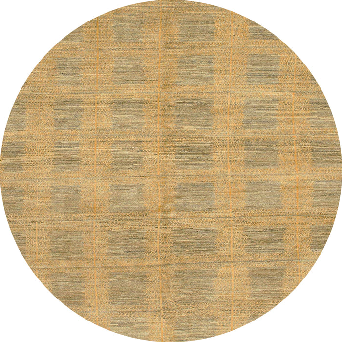 Round Machine Washable Abstract Orange Rug, wshabs1596