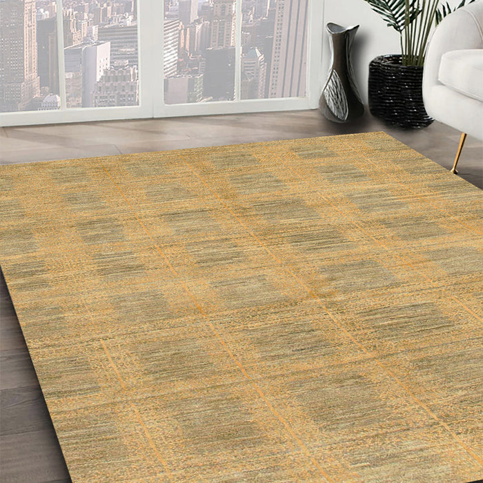 Machine Washable Abstract Orange Rug in a Family Room, wshabs1596