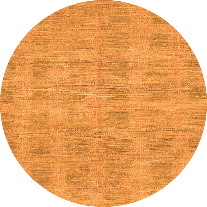 Round Solid Orange Modern Rug, abs1596org