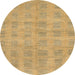 Round Abstract Orange Solid Rug, abs1596