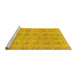 Sideview of Machine Washable Solid Yellow Modern Rug, wshabs1596yw