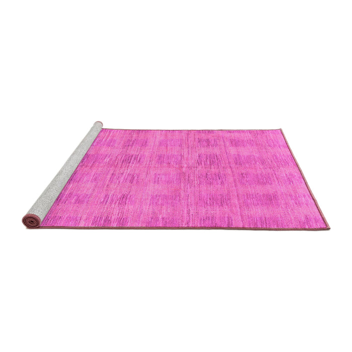 Sideview of Machine Washable Solid Pink Modern Rug, wshabs1596pnk