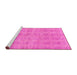 Sideview of Machine Washable Solid Pink Modern Rug, wshabs1596pnk