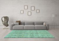 Machine Washable Solid Light Blue Modern Rug, wshabs1596lblu