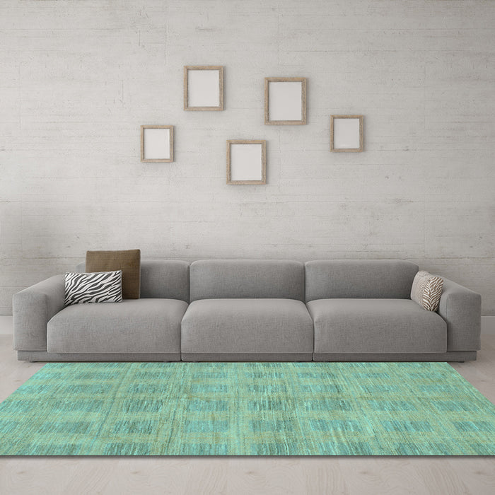 Machine Washable Solid Light Blue Modern Rug in a Living Room, wshabs1596lblu