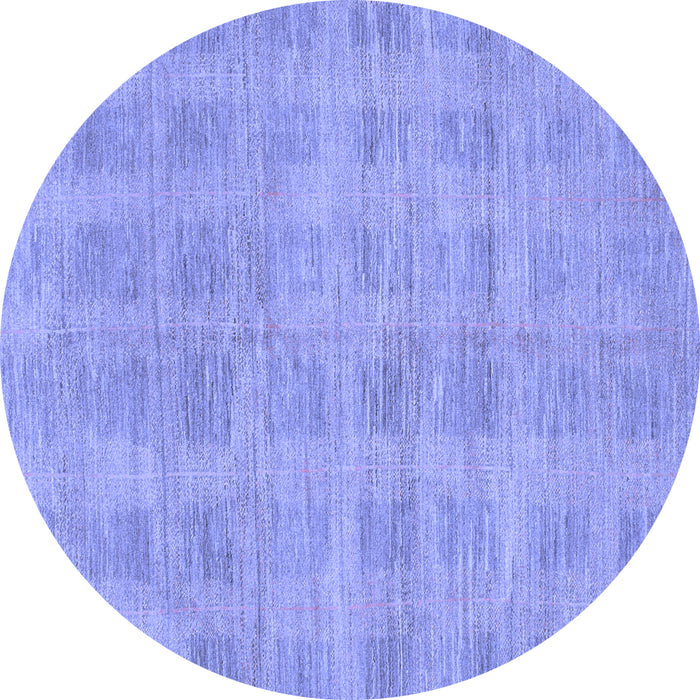 Round Solid Blue Modern Rug, abs1596blu