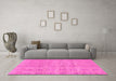 Machine Washable Solid Pink Modern Rug in a Living Room, wshabs1596pnk