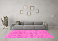 Machine Washable Solid Pink Modern Rug, wshabs1596pnk