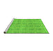 Sideview of Machine Washable Solid Green Modern Area Rugs, wshabs1596grn