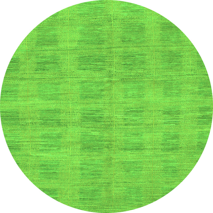 Round Solid Green Modern Rug, abs1596grn
